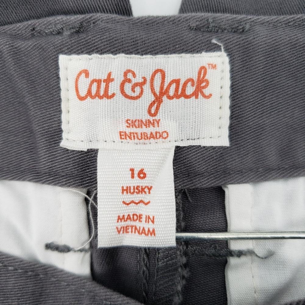 NWT Cat & Jack Boys School Uniform Pants Size 16 Husky Thundering Gray - Picture 3 of 7